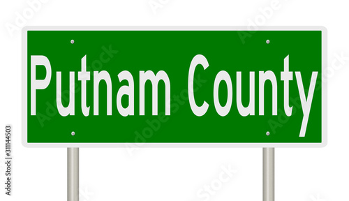 Rendering of a gren 3d highway sign for Putnam County photo