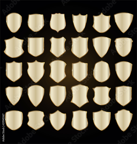 Golden shields laurel wreath with golden ribbon collection 