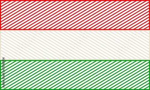 Hungary national thin line style flag. Celebration card template for independence day.
