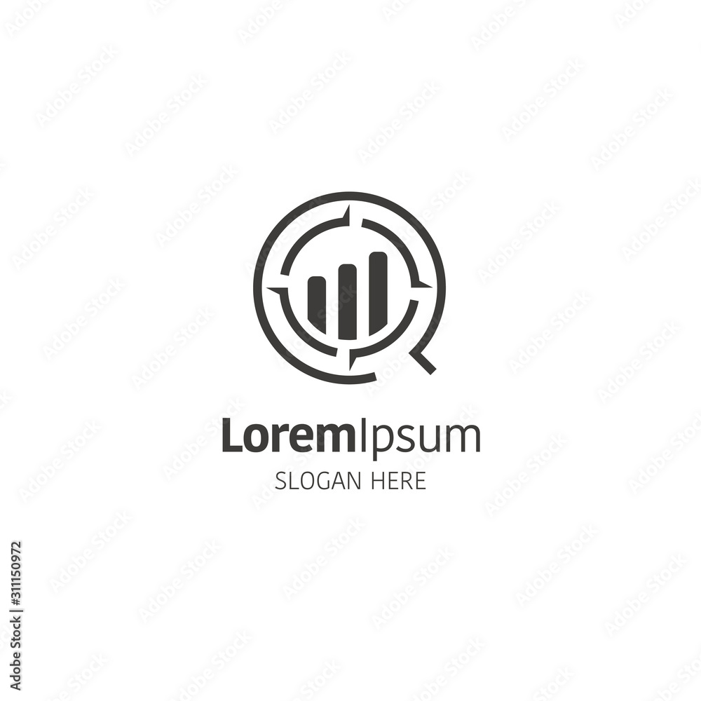 Analysis logo design template on white Analysis logo design template on white