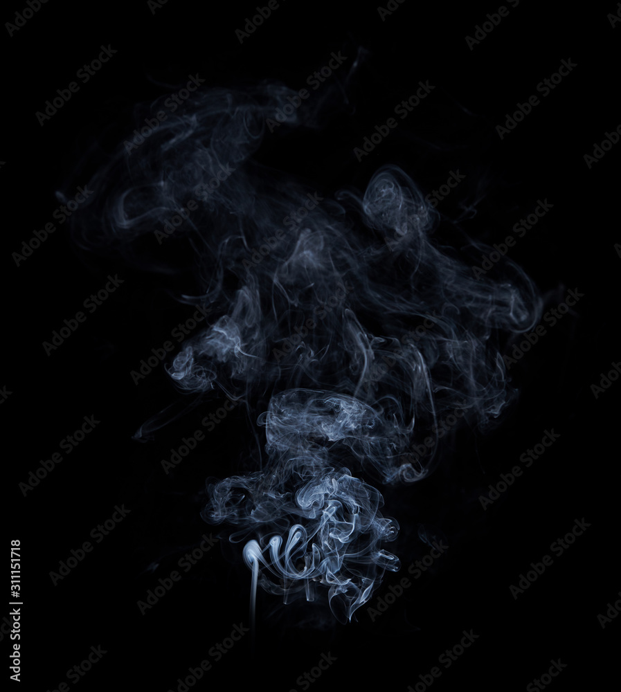 Photo of real white smoke on black background Photo of real white smoke on black background