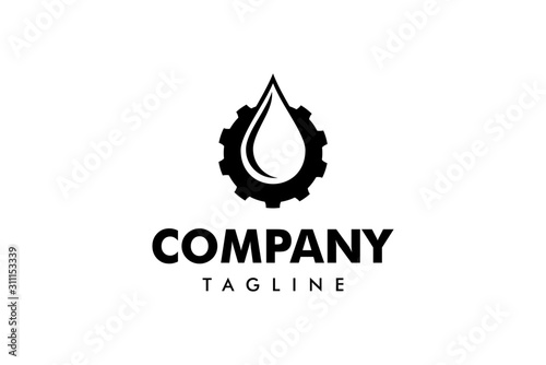 gear and droplets for the icon or logo design concept ready to use