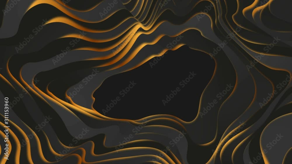 Black and golden liquid refracted waves abstract luxury motion ...