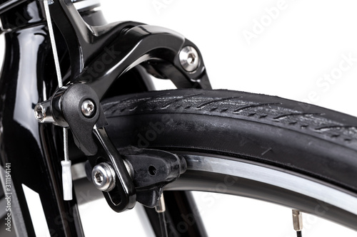 detail of bicycle brake caliper