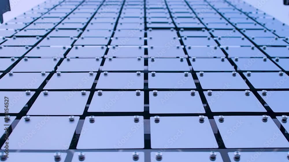 surface of metal plates swaying in the wind, the concept of rhythm and movement