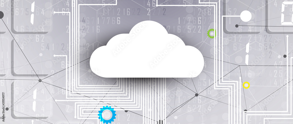 Cloud technology. Integrated digital web concept background Cloud technology. Integrated digital web concept background