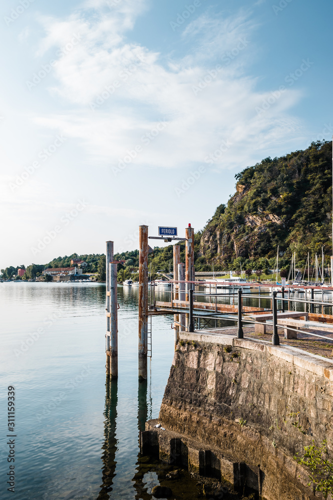 Fototapeta premium Feriolo village on Lake Maggiore on a sunny day