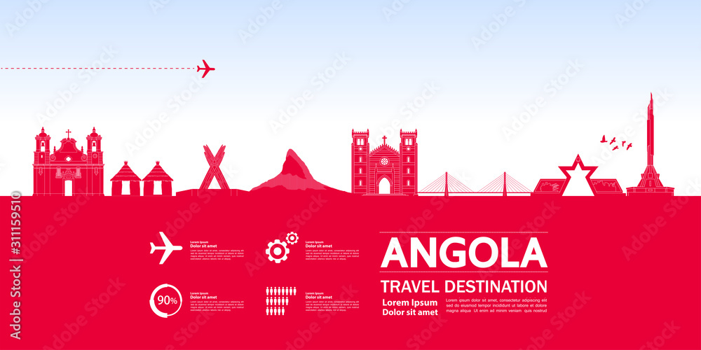 Angola travel destination grand vector illustration. 