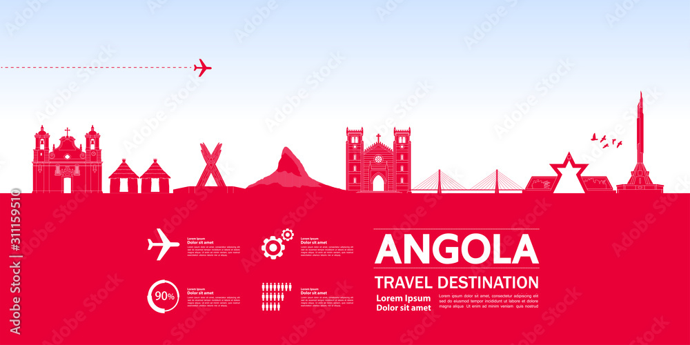 Angola travel destination grand vector illustration. Angola travel destination grand vector illustration.