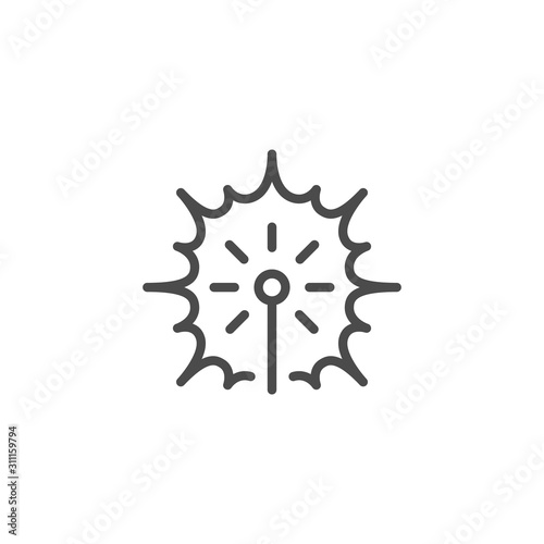 Bengal candle sparks line outline icon