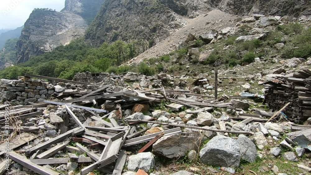 Earthquake Damage in Himalaya Nepal Earthquake Damage in Himalaya Nepal