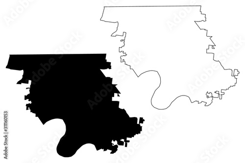 Clarksville City, Tennessee (United States cities, United States of America, usa city) map vector illustration, scribble sketch City of Clarksville map