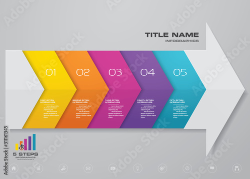 5 steps of arrow infografics template. for your presentation.