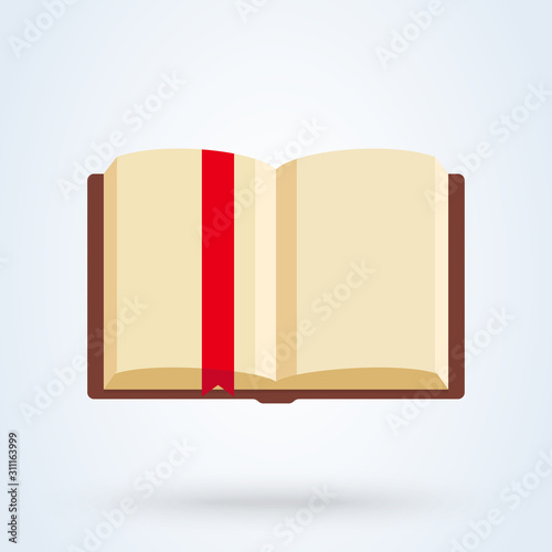 open book literature flat. vector modern design illustration