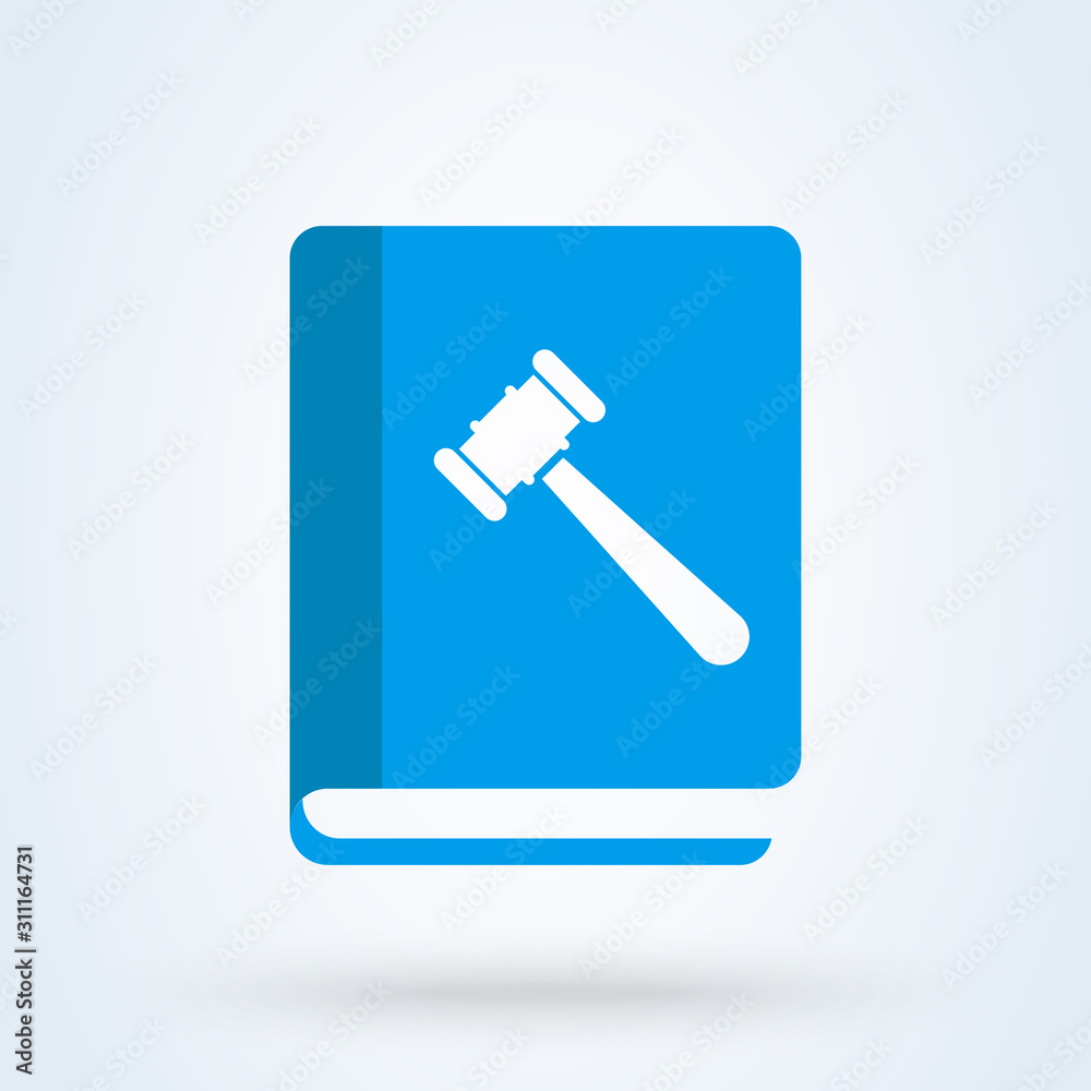 judge gavel and book flat. modern design illustration judge gavel and book flat. modern design illustration