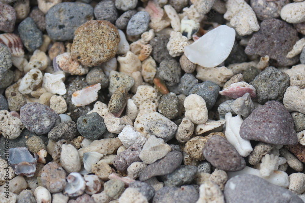 Background texture close up view of beach pebbles scattered on the beach Background texture close up view of beach pebbles scattered on the beach
