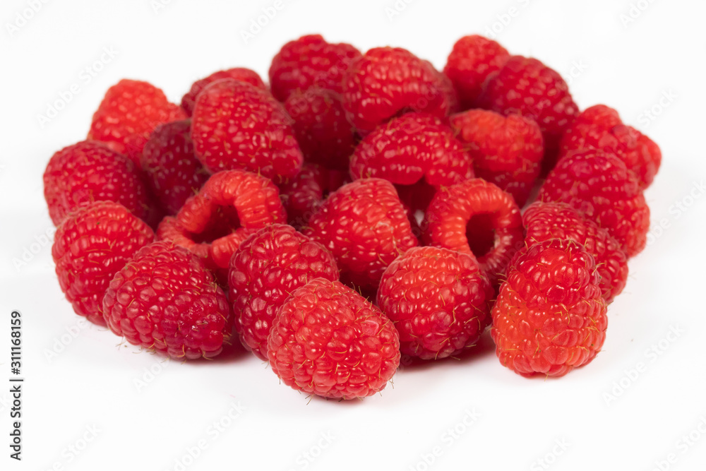raspberries isolated on white background raspberries isolated on white background