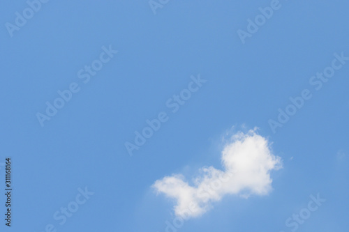 Blue sky with soft white cloudy atmosphere is clear and clean.