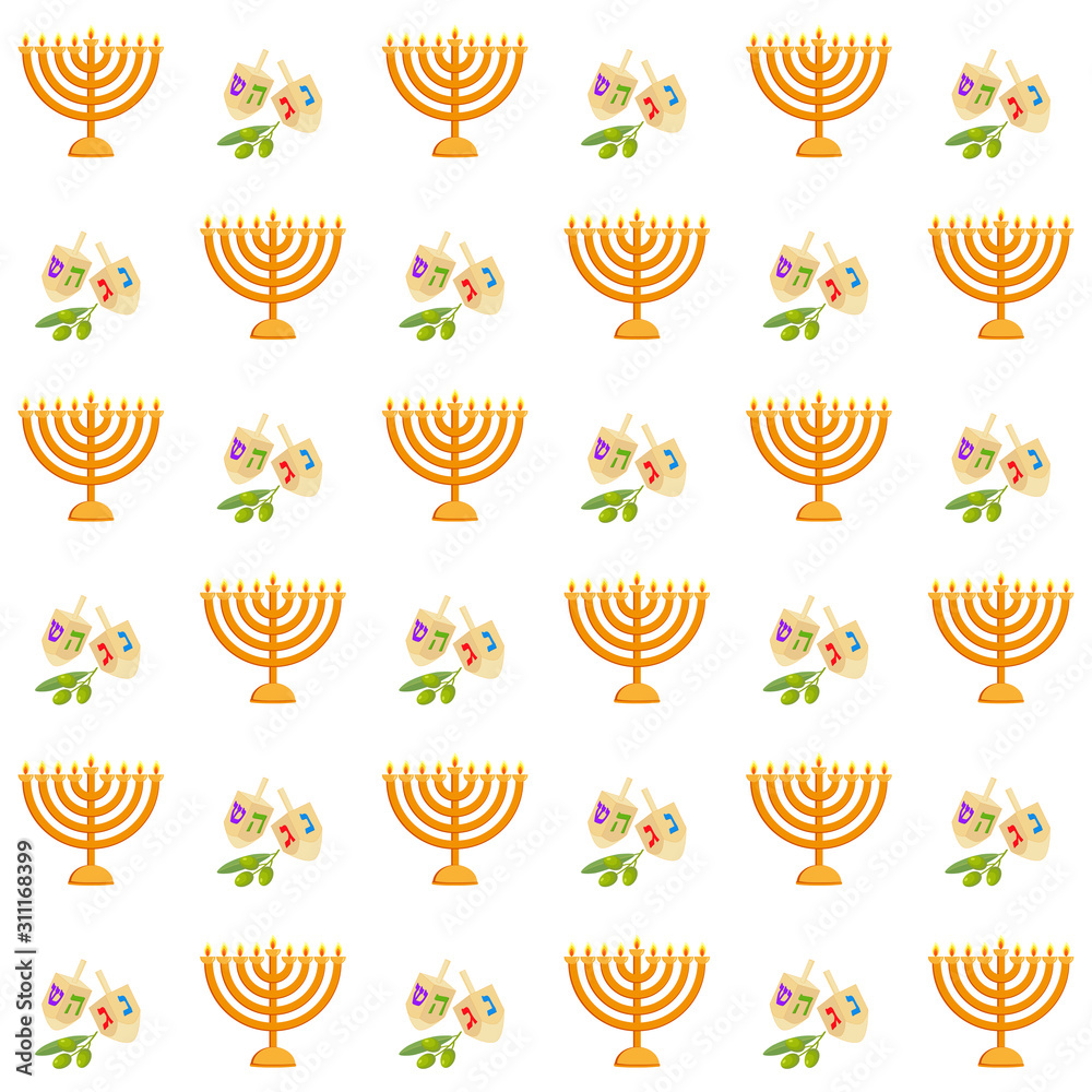 Jewish holiday of Hanukkah, seamless pattern Jewish holiday of Hanukkah, seamless pattern
