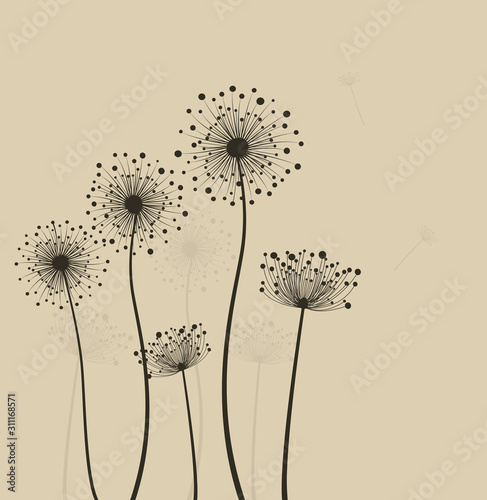 Stylized dandelion flowers