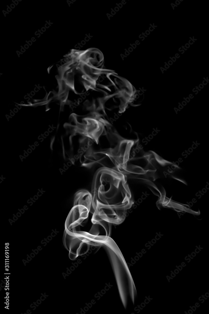 Abstract white smoke on black background. smoke on black background