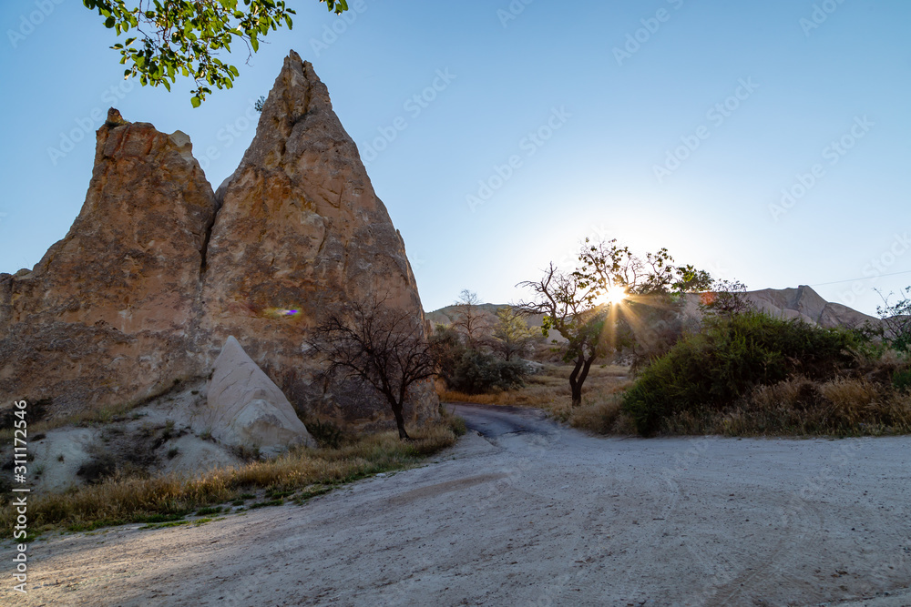 Beautiful sunset in of the magnificant place in Turkey, Cappadocia