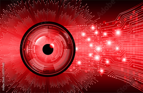 red eye cyber circuit future technology concept background