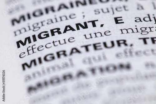 Obraz na plátně Définition du mot migrant dans le dictionnaire français