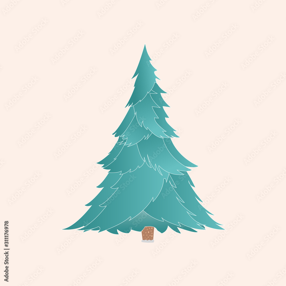 Obraz premium Vector christmas tree with realistic branches isolated