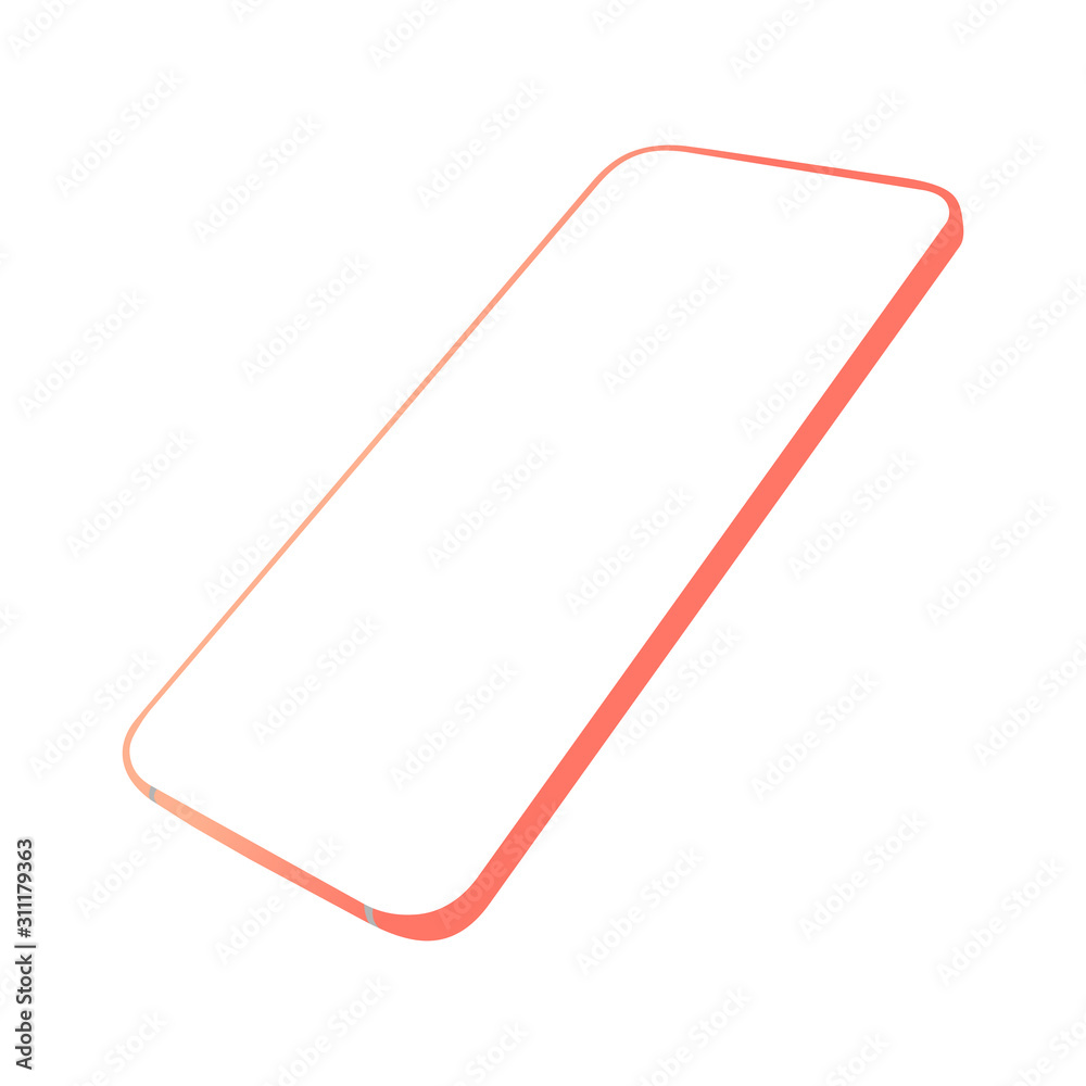 Mockup generic device. Vector realistic orange template. Smartphone frame less blank screen. Telephone frame with blank display isolated illustration eps10 on white background Mockup generic device. Vector realistic orange template. Smartphone frame less blank screen. Telephone frame with blank display isolated illustration eps10 on white background