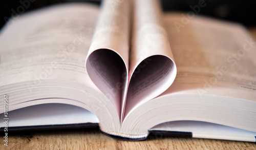 Love heart from the sheets of the book