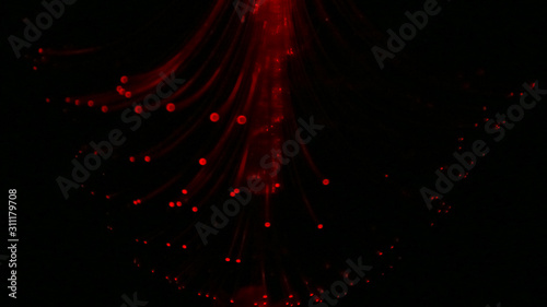 Christmas LED Tree Blur Image In Winter Night Light With Various Colors