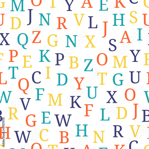 Alphabet vector seamless background