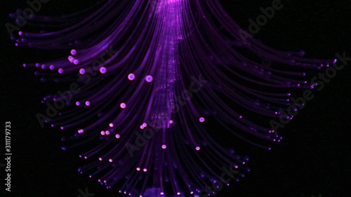 Christmas LED Tree Blur Image In Winter Night Light With Various Colors