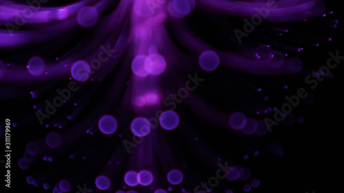 Bokeh images from LED lighting trees use various color blurring methods.