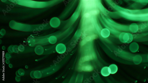 Bokeh images from LED lighting trees use various color blurring methods.