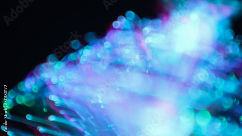 Bokeh images from LED lighting trees use various color blurring methods.