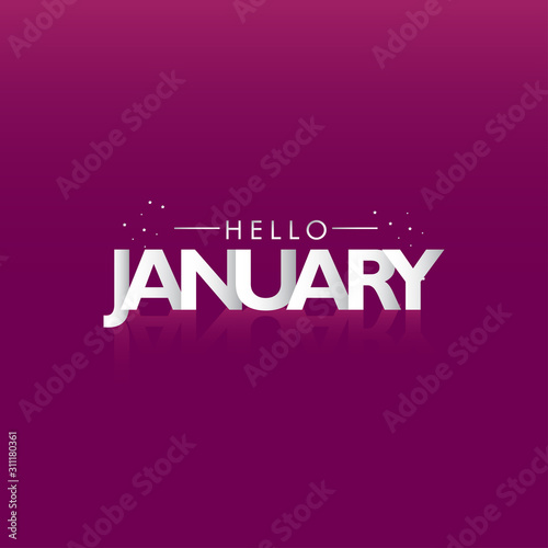 Hello January For Celebrate Moment Background