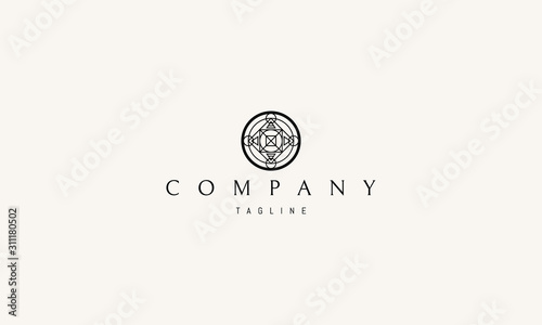 Vector logo on which abstract pictogram image.