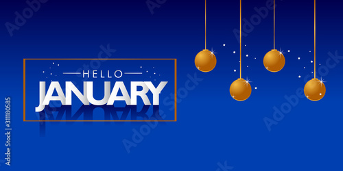 Hello January For Celebrate Moment Background