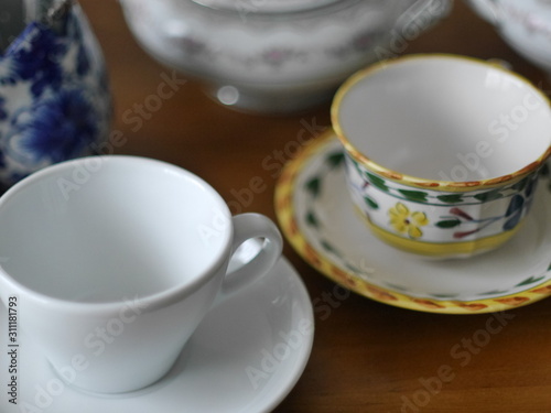 cup of tea on wooden table