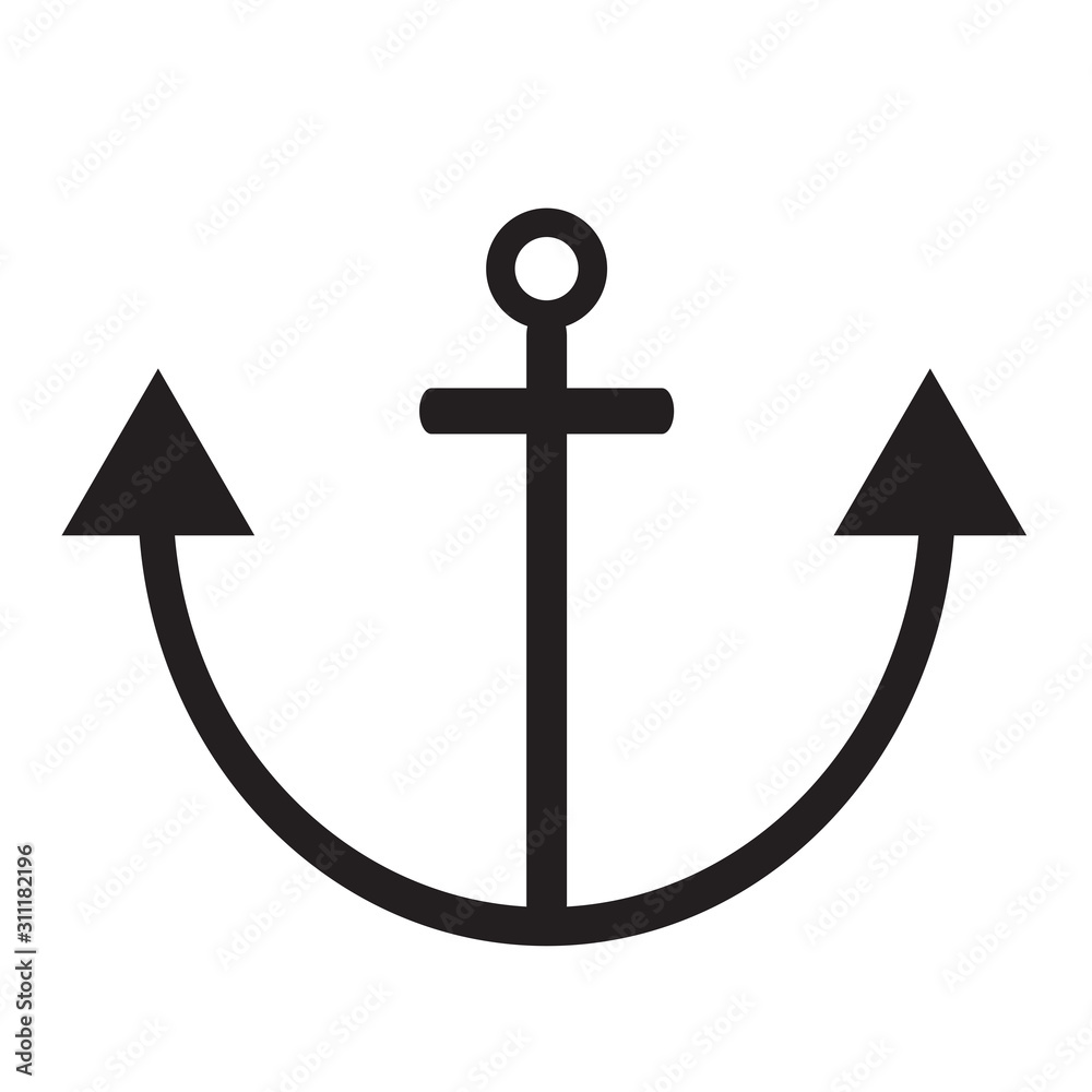 Anchor black vector icon Anchor black vector icon