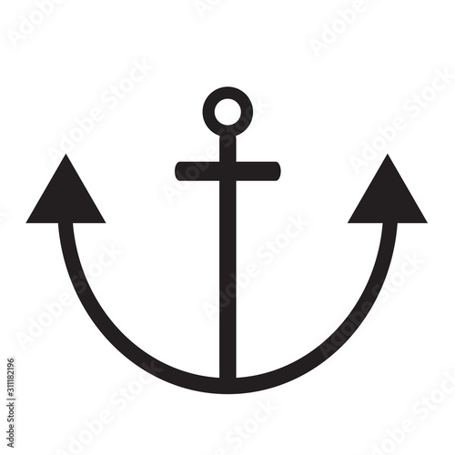 Anchor black vector icon