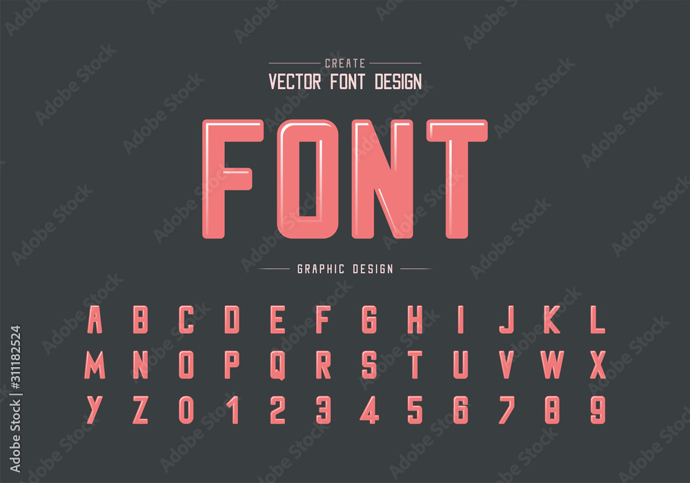 Highlights font and round alphabet vector, Typeface and letter number design