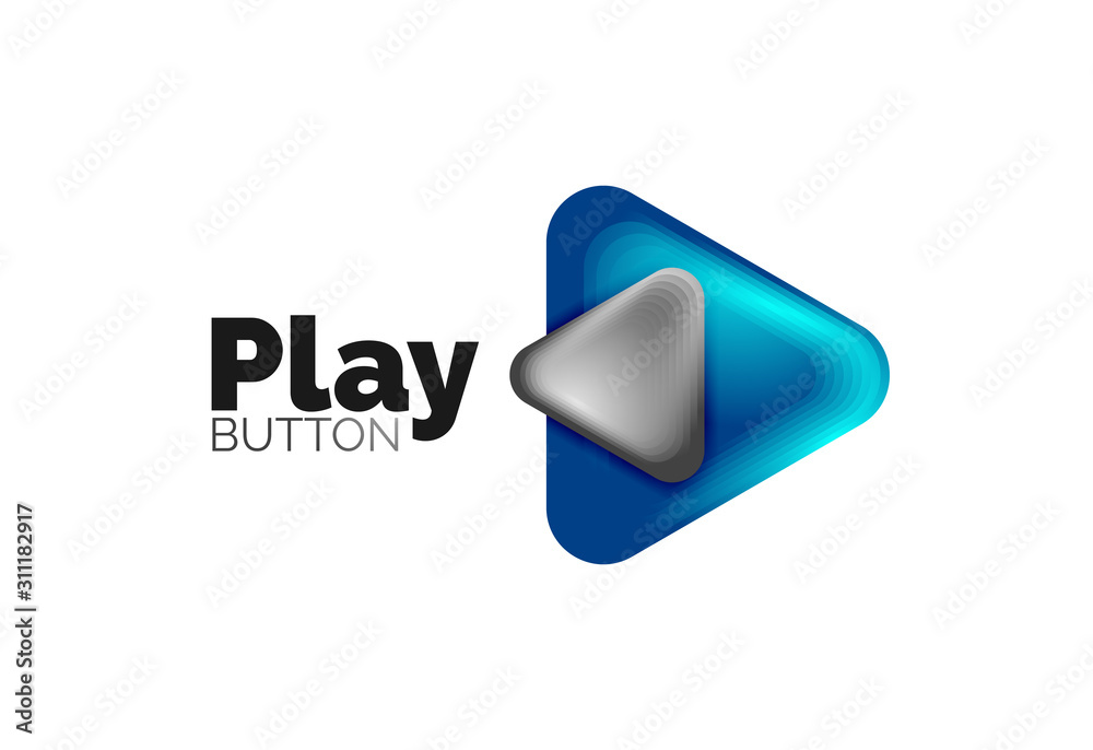 Play, arrow or download button icon, minimal design business logo template. 3d geometric bold in relief style with color blend steps effect. Vector Illustration For Wallpaper, Banner, Background, Card Play, arrow or download button icon, minimal design business logo template. 3d geometric bold in relief style with color blend steps effect. Vector Illustration For Wallpaper, Banner, Background, Card