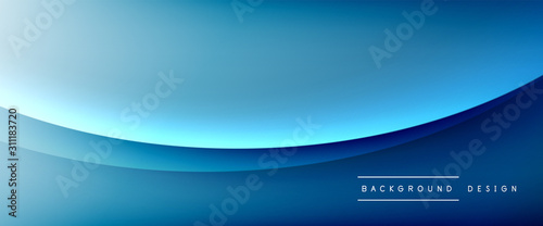 Wave liquid style lines with shadows and light on gradient background. Trendy simple fluid color gradient abstract background with dynamic straight shadow line effect