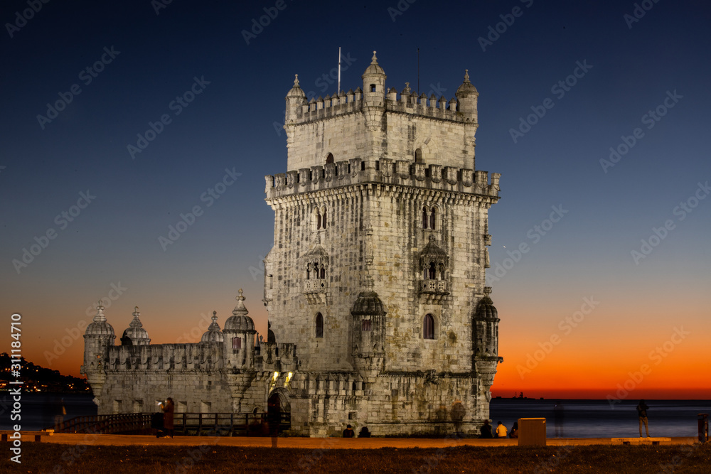 torre de Belem in Lisboa after sunset