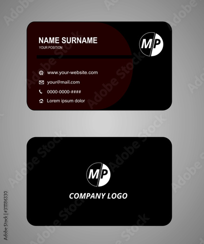 Business card design vector simple identity