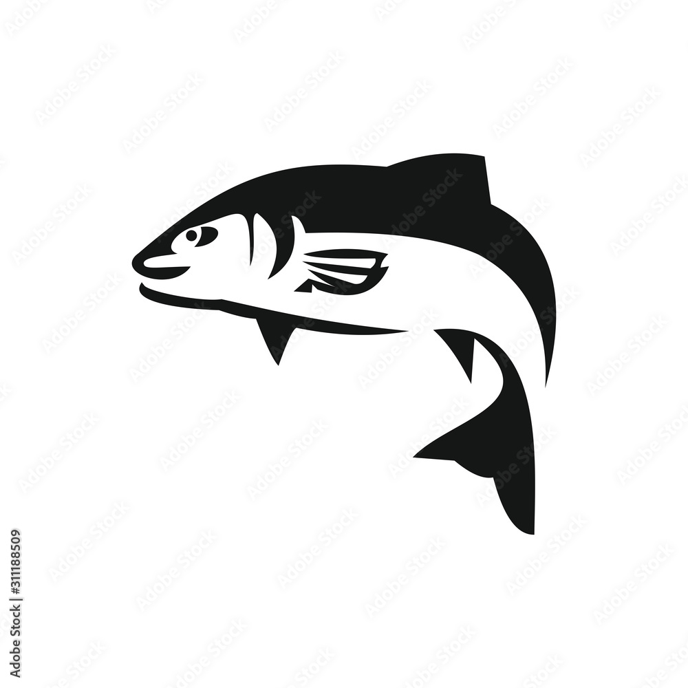 Fototapeta premium fish icon vector illustration sign