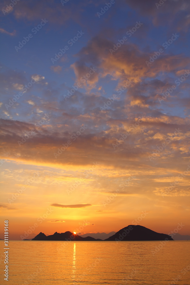 Seaside town of Bodrum and spectacular sunsets. Mugla, Turkey Seaside town of Bodrum and spectacular sunsets. Mugla, Turkey